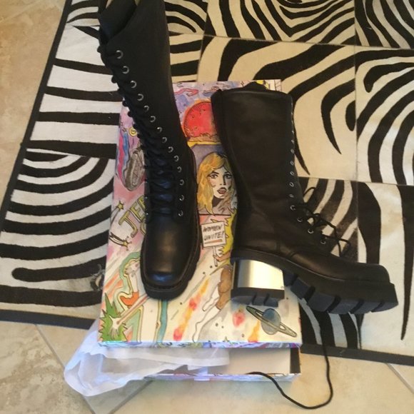 Jeffrey Campbell  Galactix leather Boots size 11 New - Picture 1 of 4